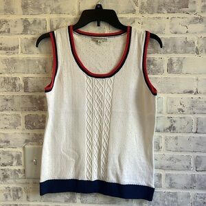 Fairway & Greene Women's M Knit Vest Pima Cotton Golf 90's Retro Americana